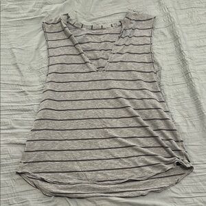 Lululemon Athletica Gray Ruffled Tank Top